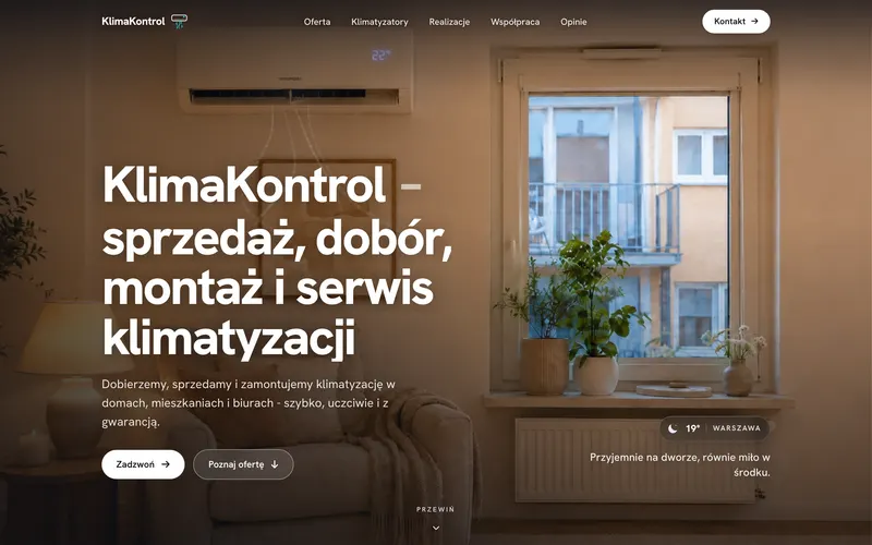 KlimaKontrol, filmowa sekcja hero