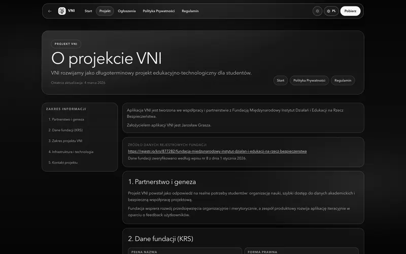 VNI, Projekt